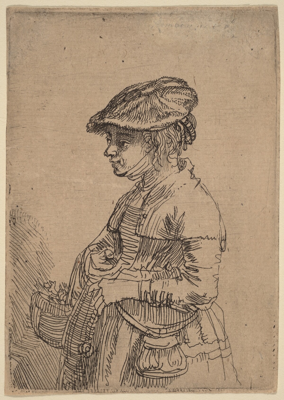 Girl with a Basket by Rembrandt van Rijn