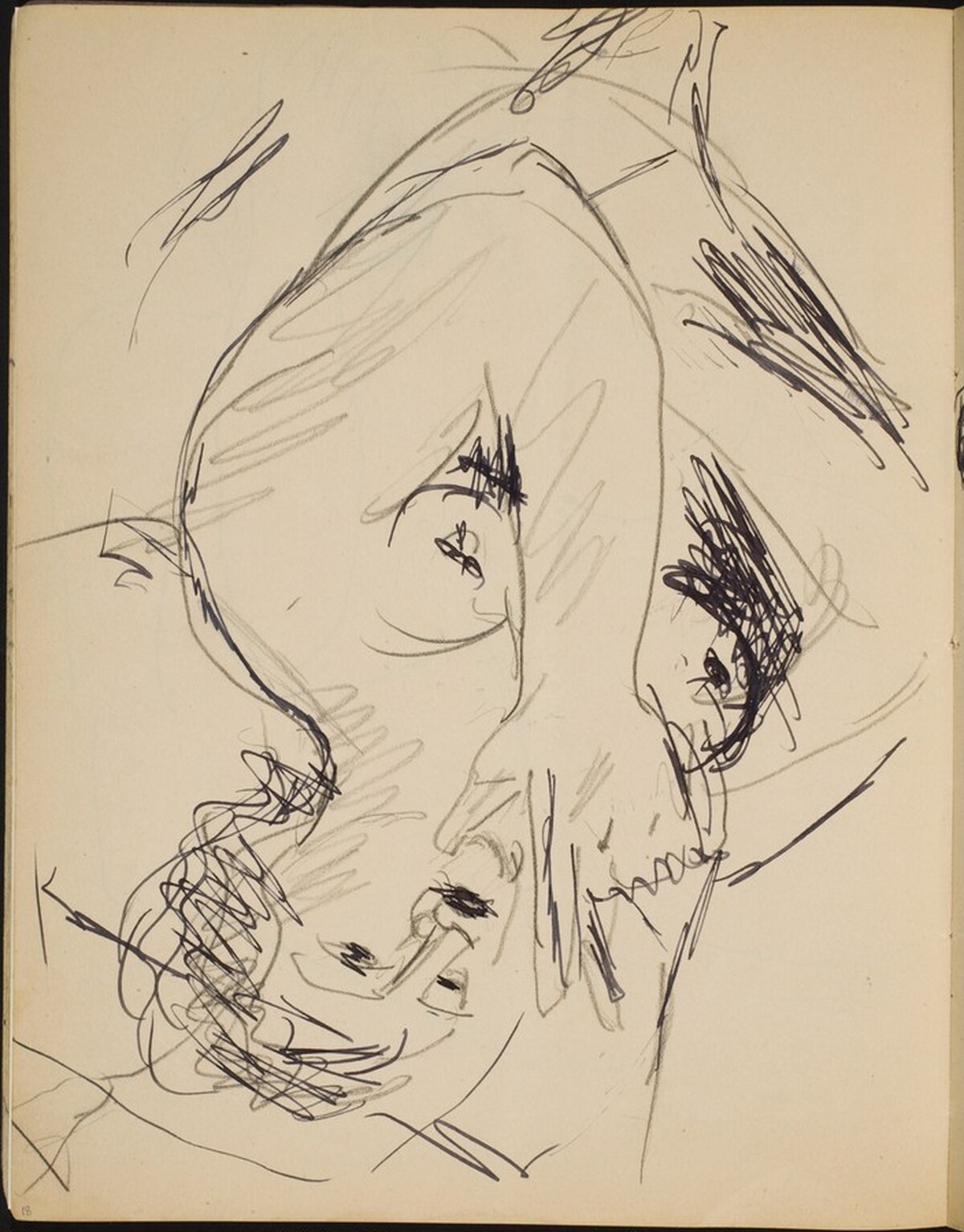 Rauchender weiblicher Akt (Nude Smoking) [p. 18] by Max Beckmann