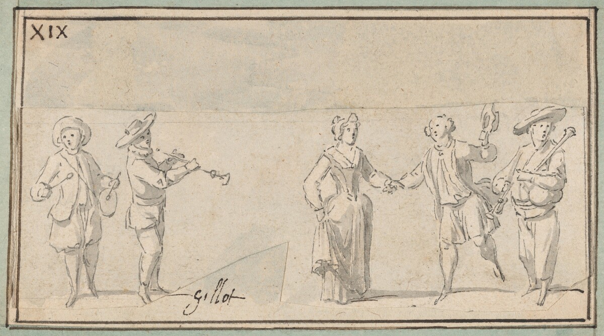 Peasant Musicians and Dancers by Claude Gillot