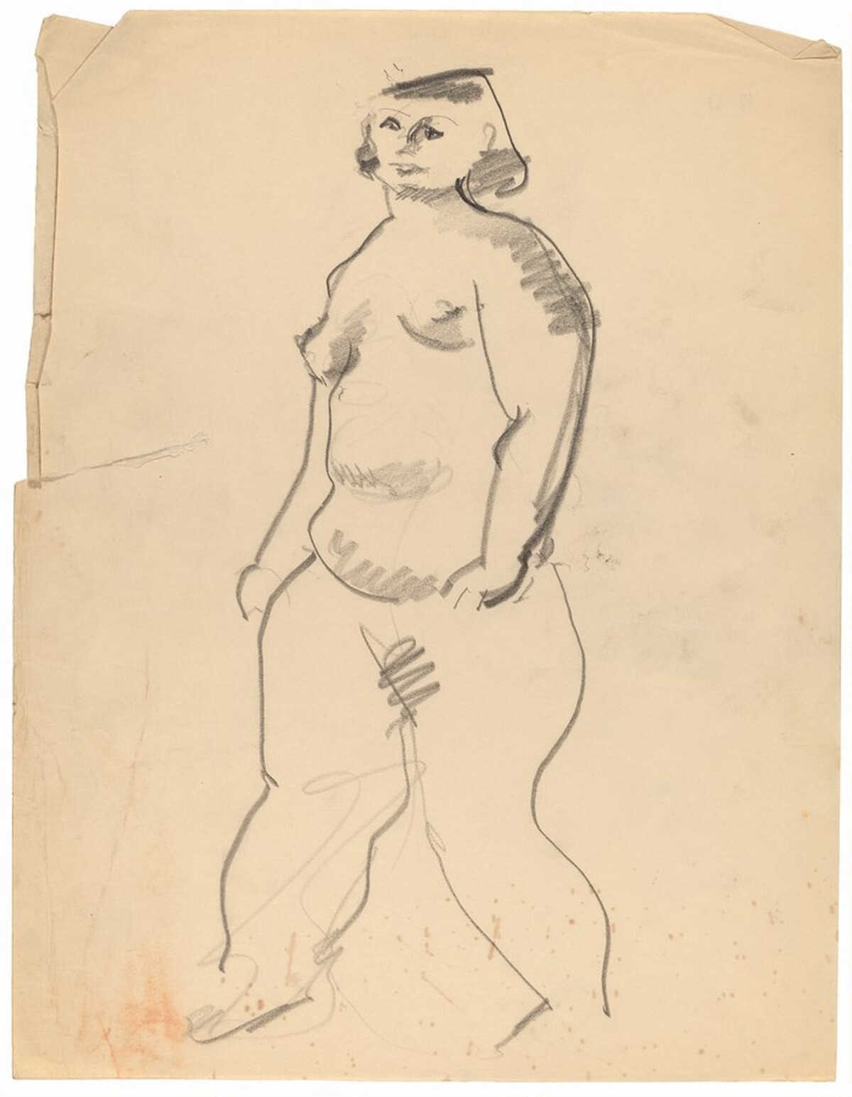 Standing Nude Turned to the Left, Arms at Side by Mark Rothko