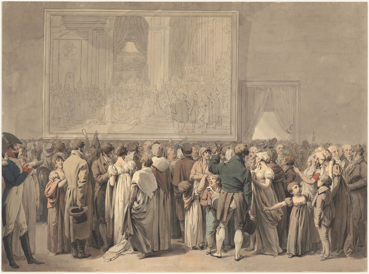 The Public in the Salon of the Louvre, Viewing the Painting of the "Sacre" by Louis-Léopold Boilly
