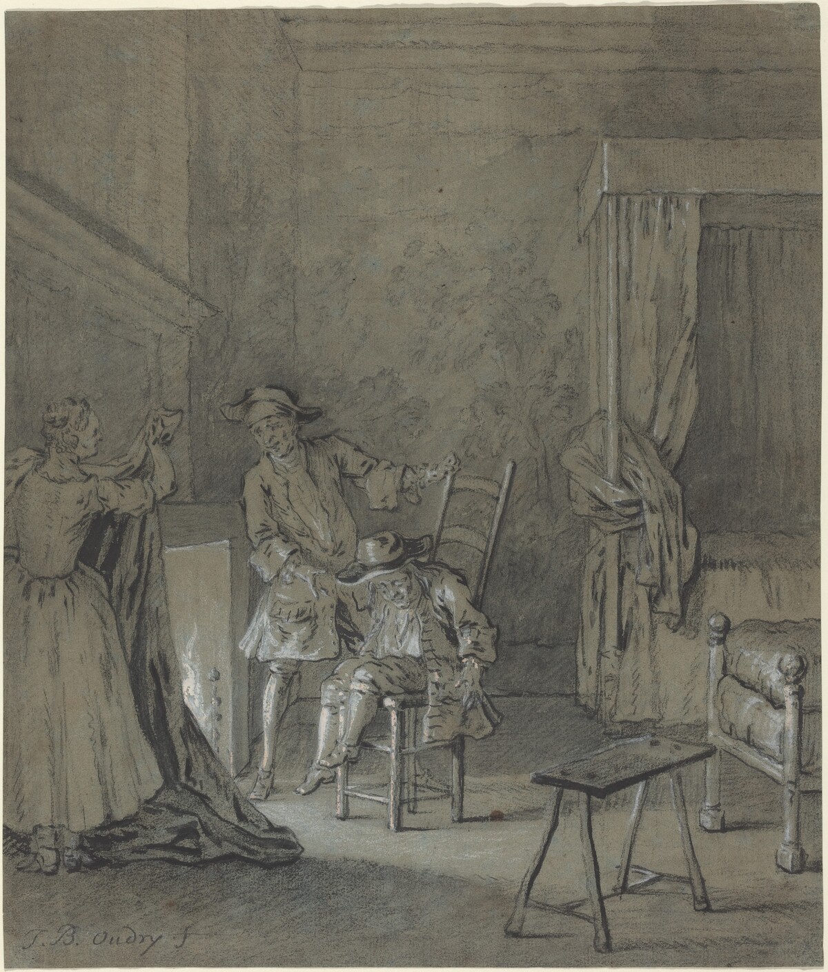 Ragotin enivré par La Rancune by Jean-Baptiste Oudry