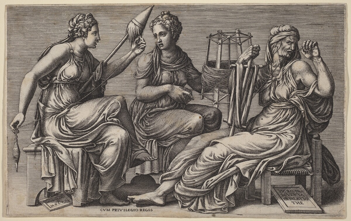 The Three Fates by Giorgio Ghisi after Giulio Romano