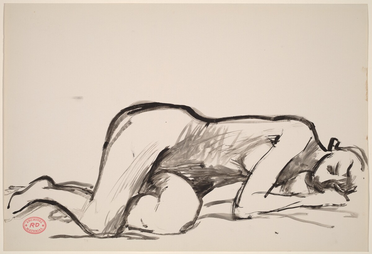 Untitled [female nude resting on her side] by Richard Diebenkorn
