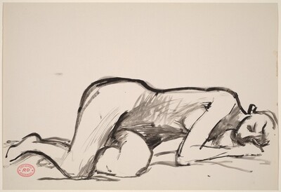 Untitled [female nude resting on her side]