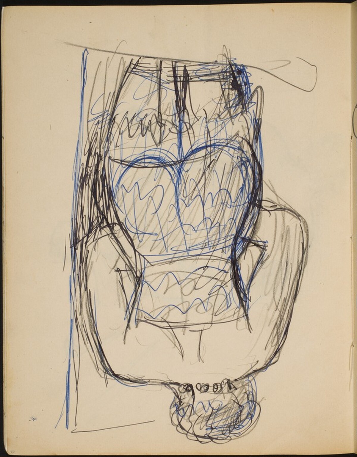 Frau in Wäsche in Rückenansicht (Nude from Behind) [p. 20] by Max Beckmann