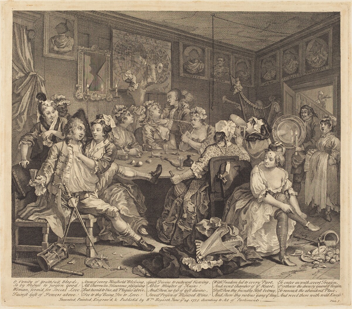 A Rake's Progress: pl.3 by William Hogarth