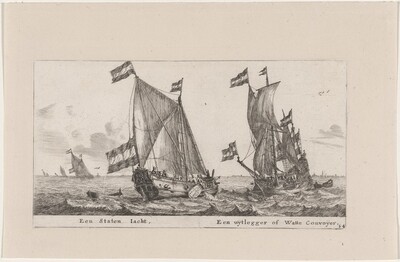 A States Yacht and an "Uijtlegger" or Escort Vessel for the Waddenzee