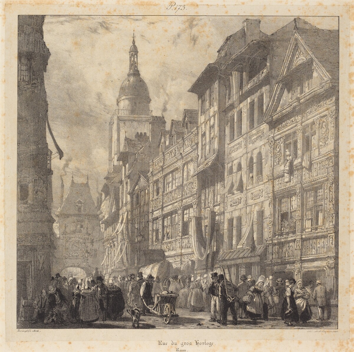 Rue du gros-horloge, Rouen by Richard Parkes Bonington