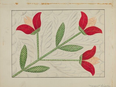 Quilt - Appliqued in Bellflower Design