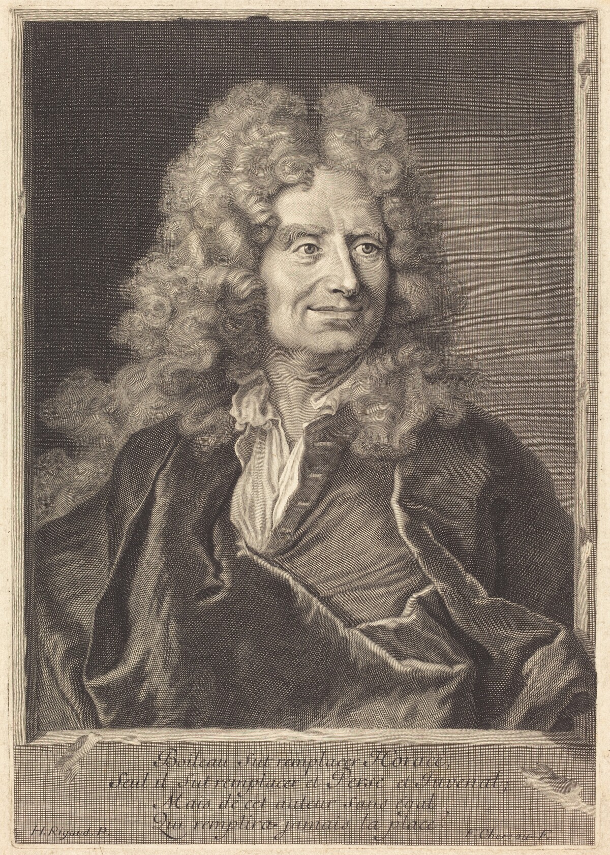 Nicholas Boileau by François Chereau I after Hyacinthe Rigaud