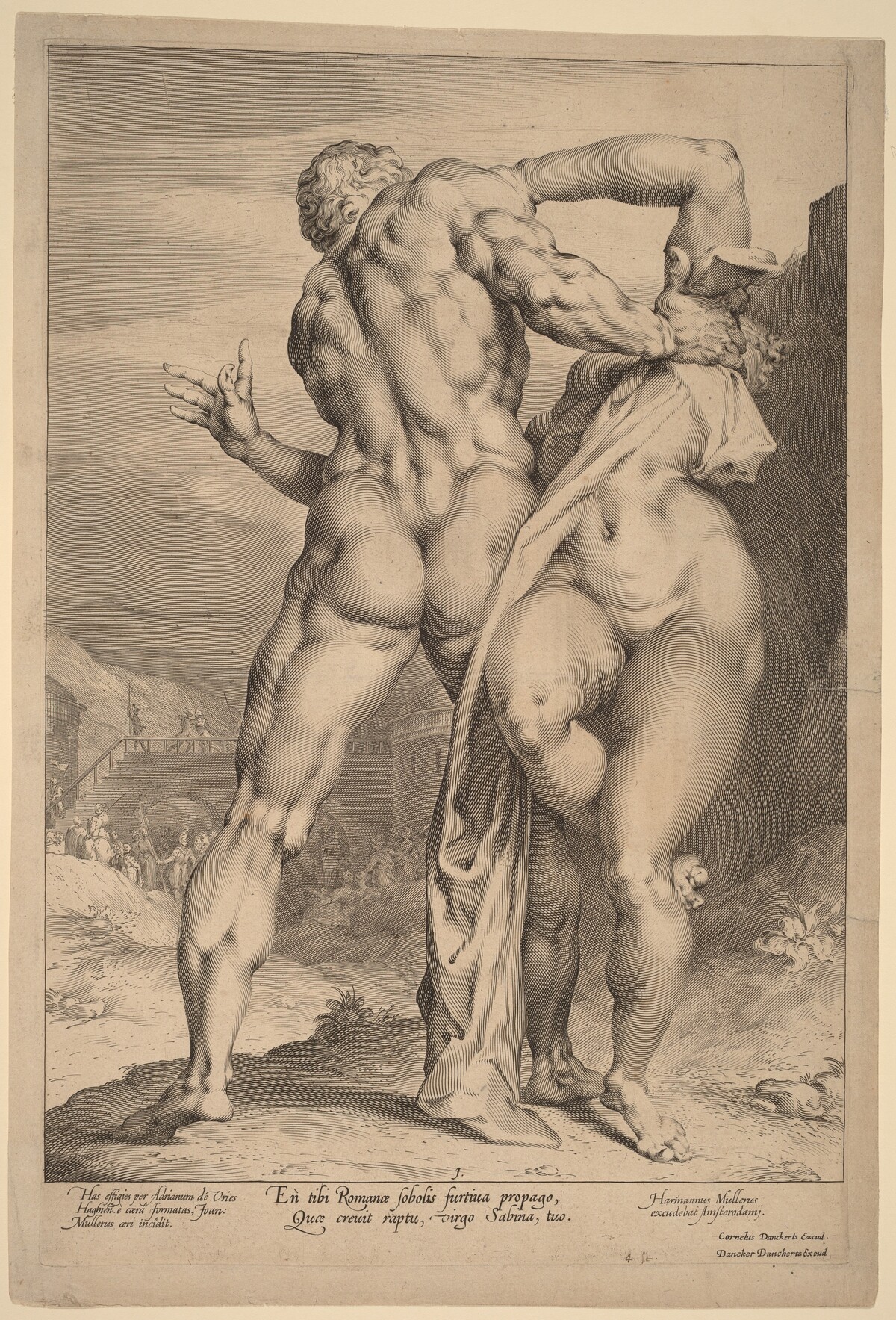 The Rape of a Sabine Woman (View from Behind) by Jan Muller, after Adriaen de Vries