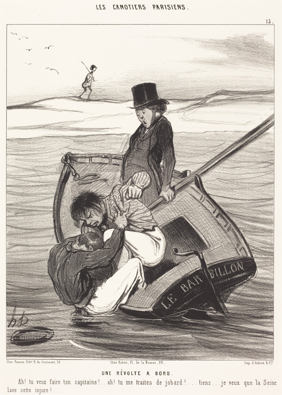 Une Révolte a Bord by Honoré Daumier