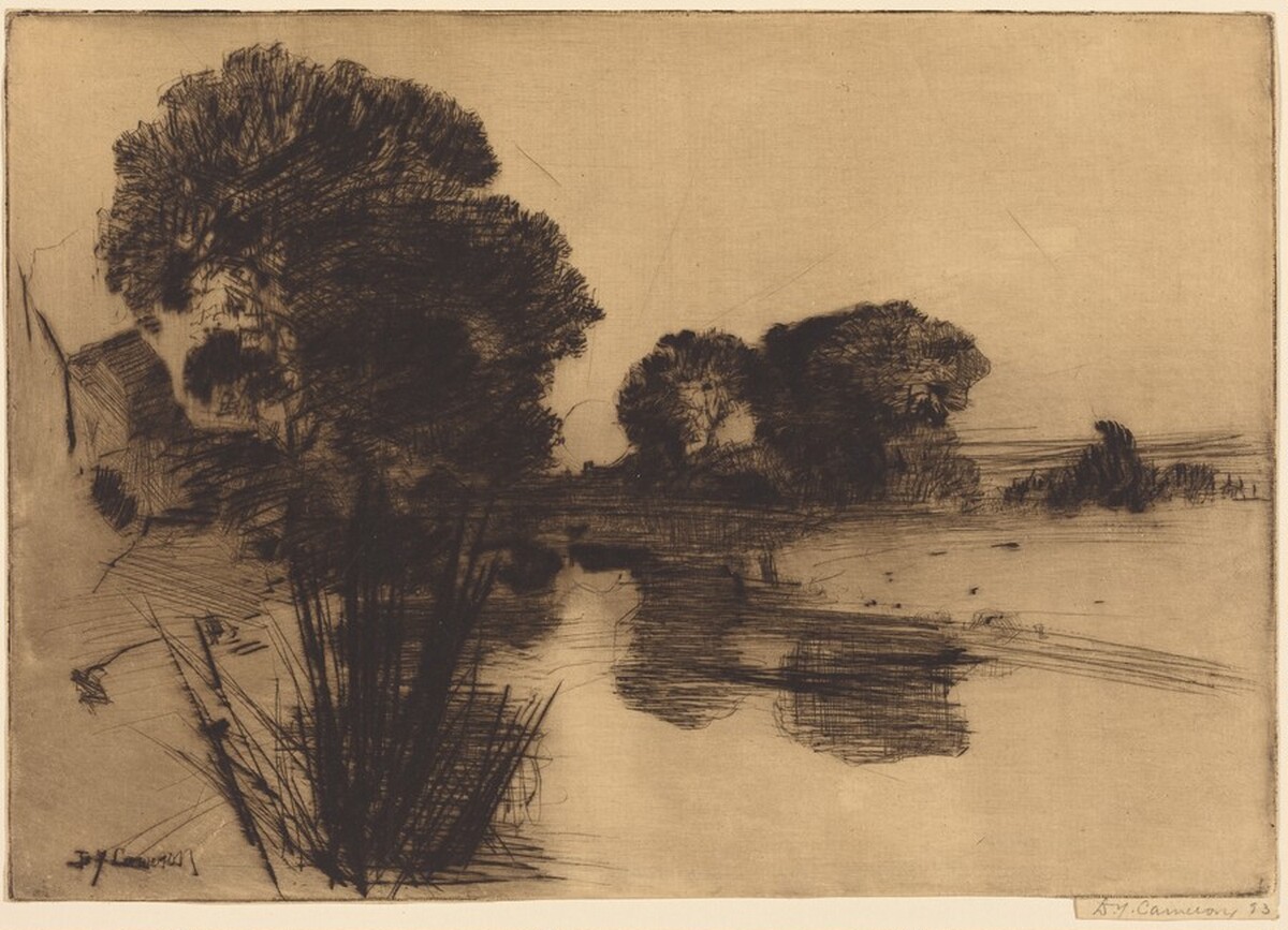 Landscape with Trees: A Dry-Point by David Young Cameron