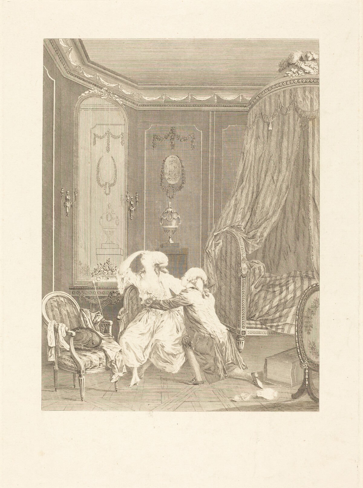 Le repentir tardif by Gerard Rene Le Vilain after Nicolas Lavreince