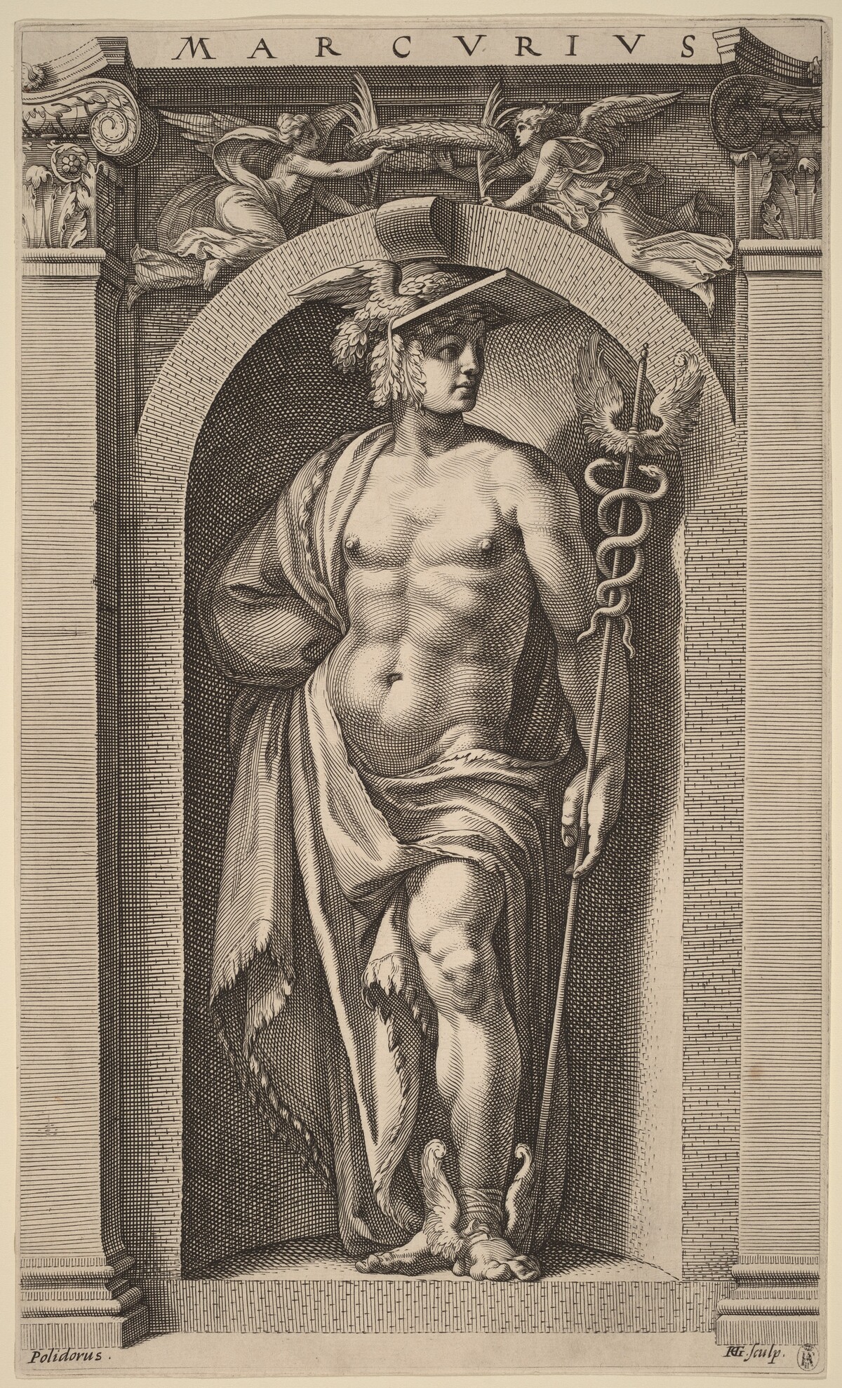 Mercury by Hendrik Goltzius after Polidoro da Caravaggio