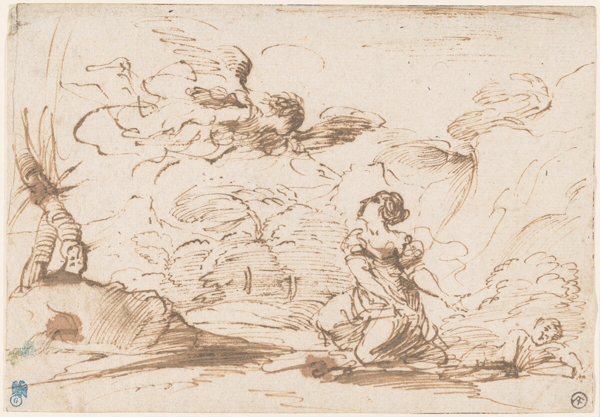 The Angel Appearing to Hagar and Ishmael in the Wilderness by Pier Francesco Mola