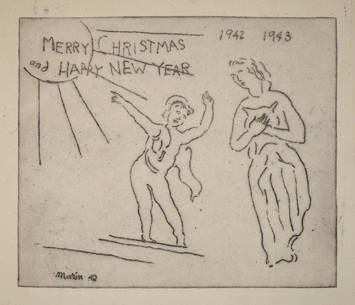 Merry Christmas and Happy New Year by John Marin