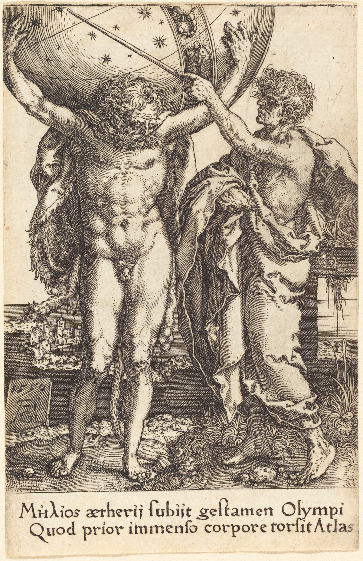 Hercules and Atlas by Heinrich Aldegrever