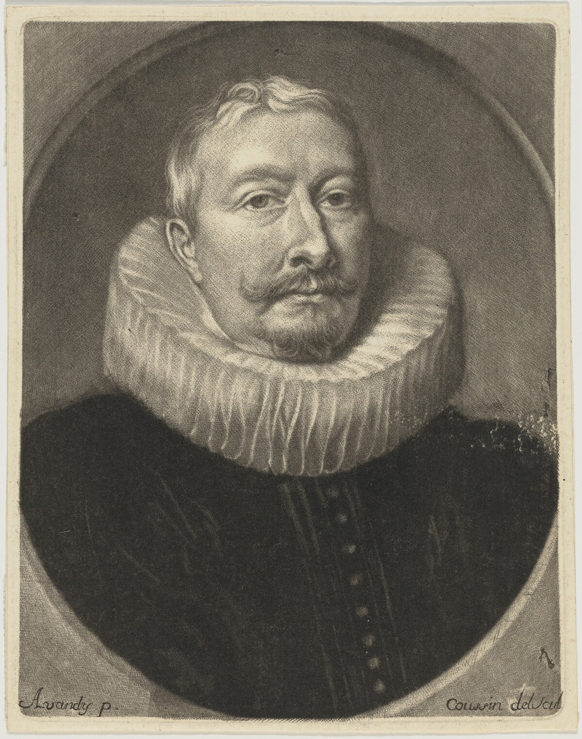 Unknown Man by Louis Coquin after Sir Anthony van Dyck