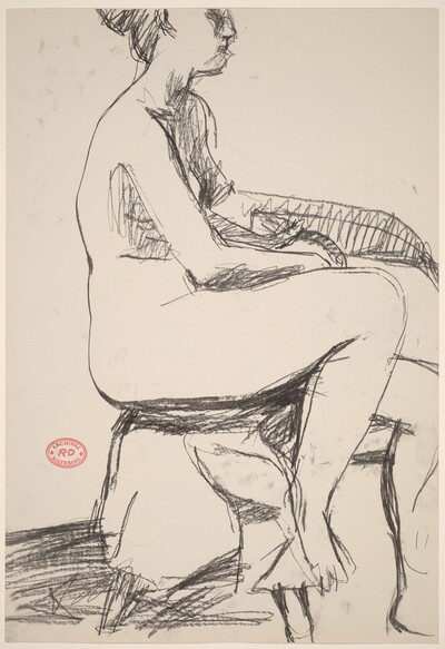 Untitled [side view of a seated female nude]