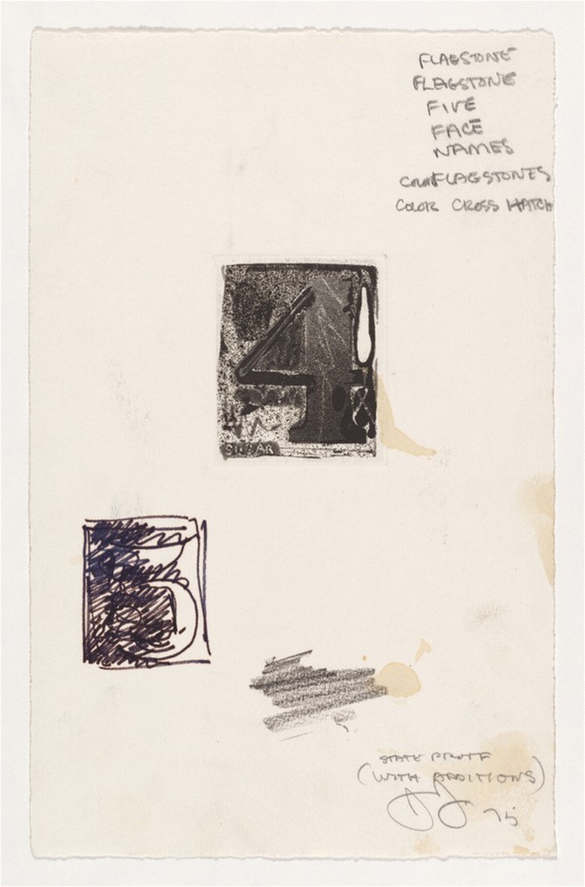 Untitled (State Proofs and Proofs of Numbers) [state proof] by Jasper Johns