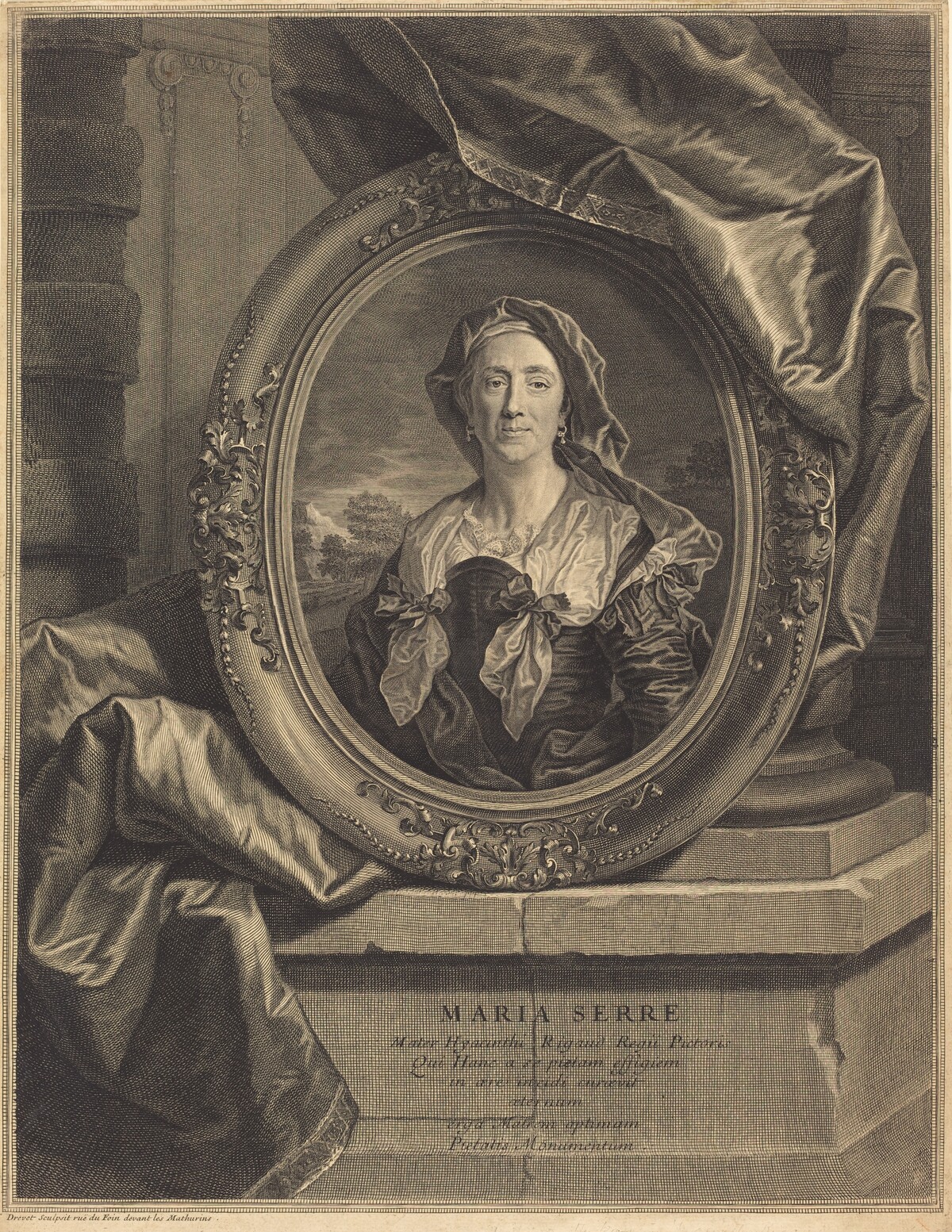 Maria Serre, Mater Hyacinth Rigaud by Pierre Drevet after Hyacinthe Rigaud