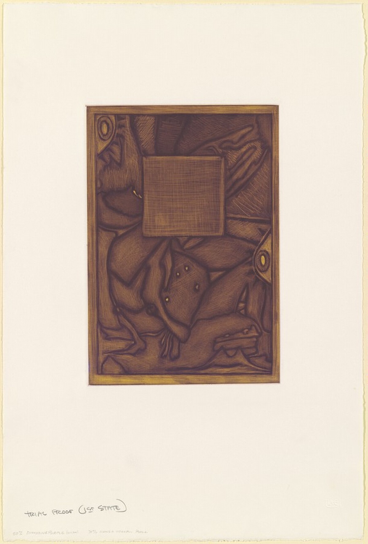 Untitled (Orange Mezzotint) [trial proof] by Jasper Johns