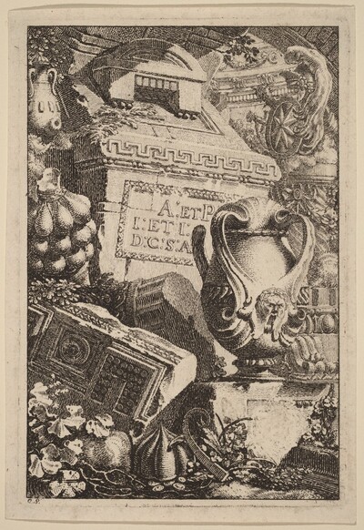 Fantasy of an Antique Tomb with Fragments of Architecture and Sculpture