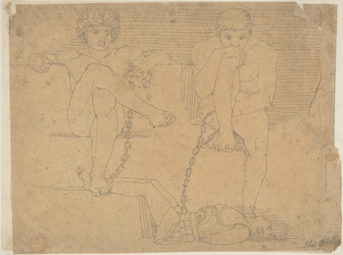 Otus and Ephialtes Holding Mars Captive by John Flaxman