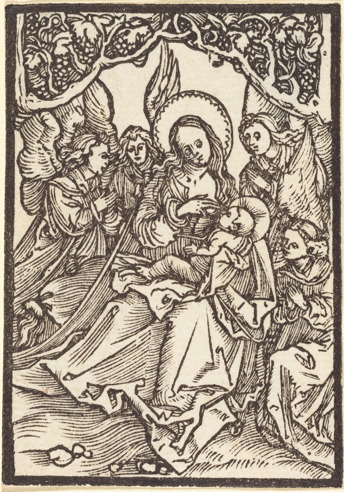 The Virgin Nursing the Christ Child  with Four Angels by Albrecht Dürer