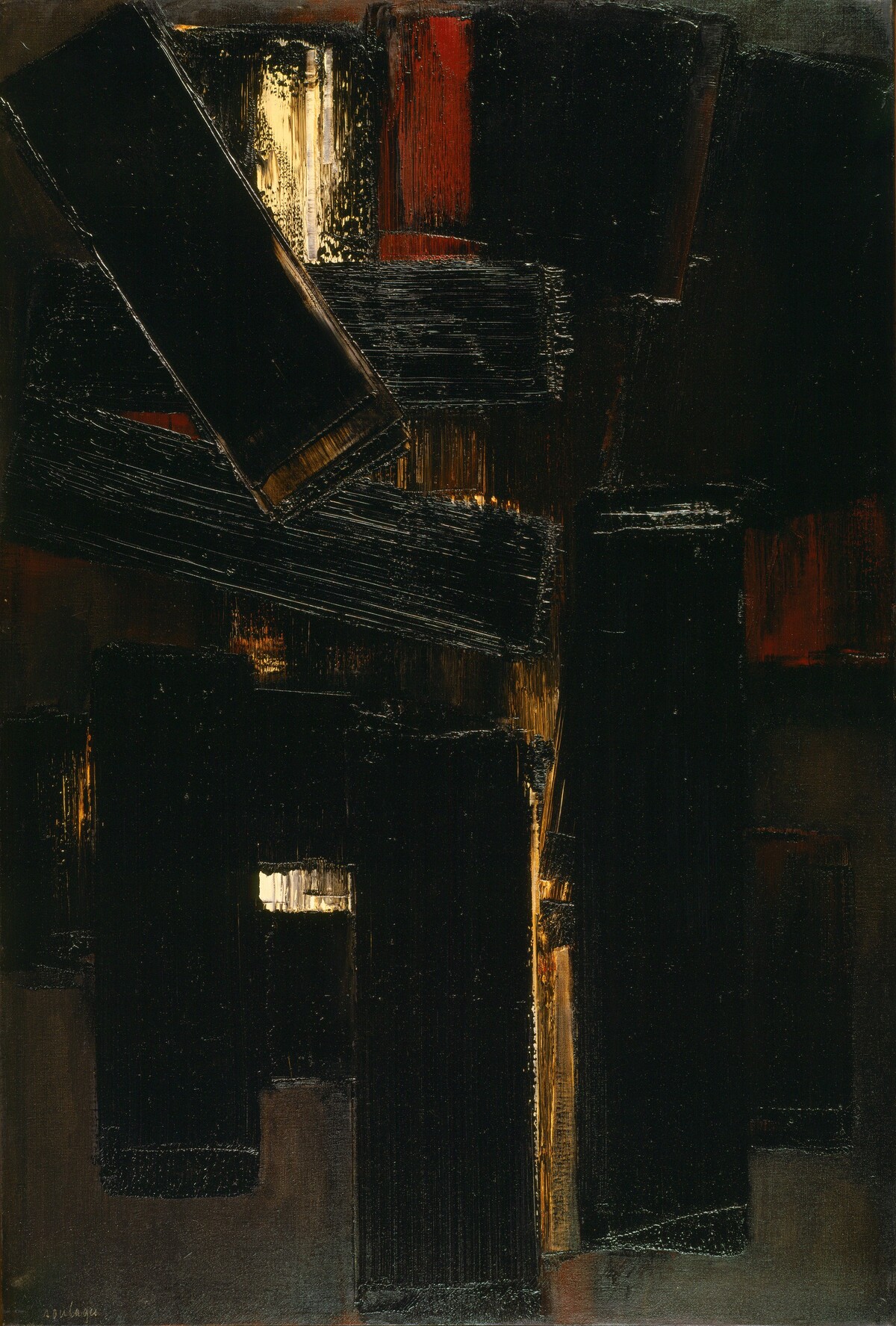 Peinture 130 x 89 cm, 6 mars 1955 by Pierre Soulages