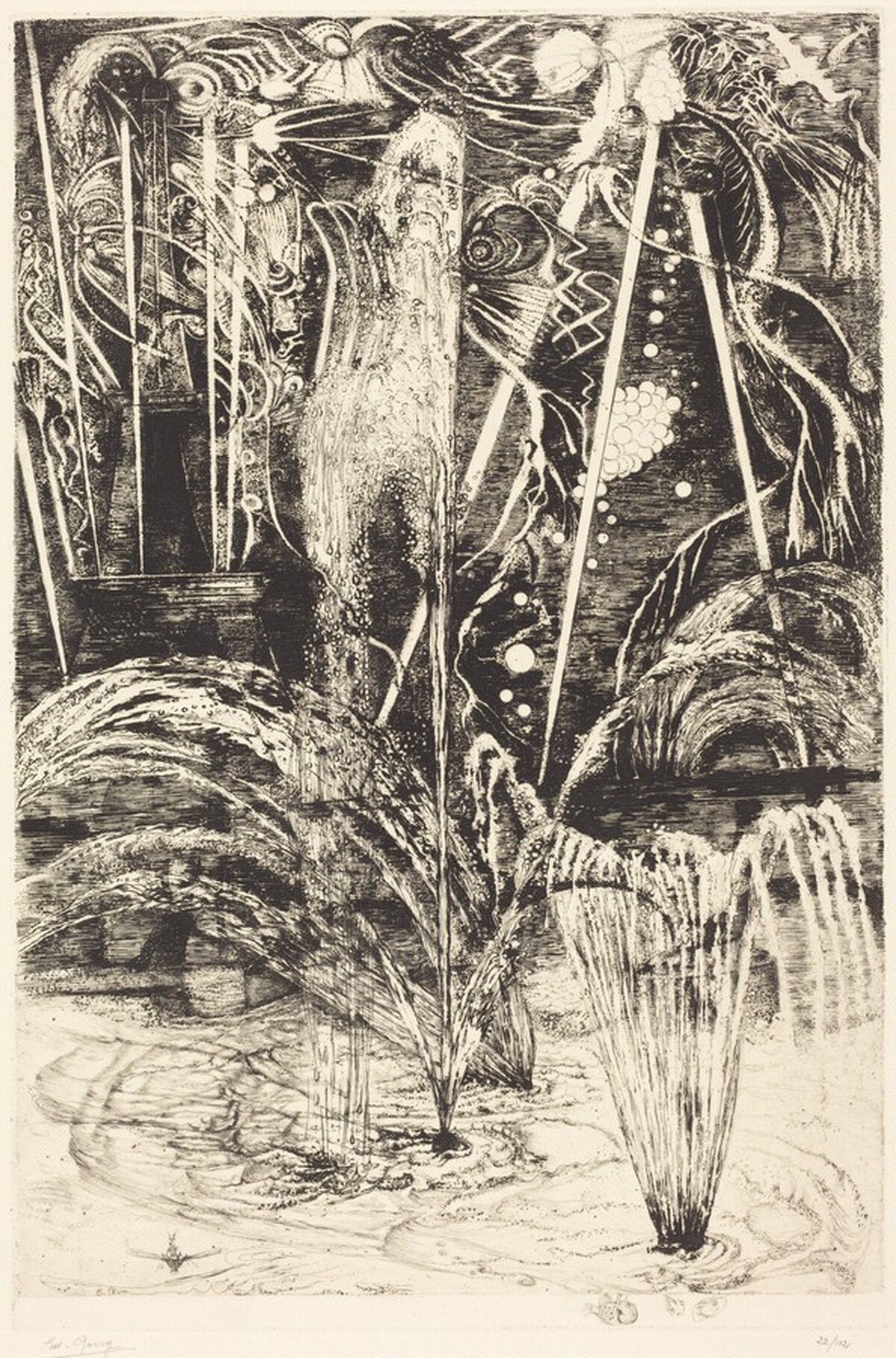 Fireworks in Paris (Feu d'artifice a Paris) by Edouard Goerg