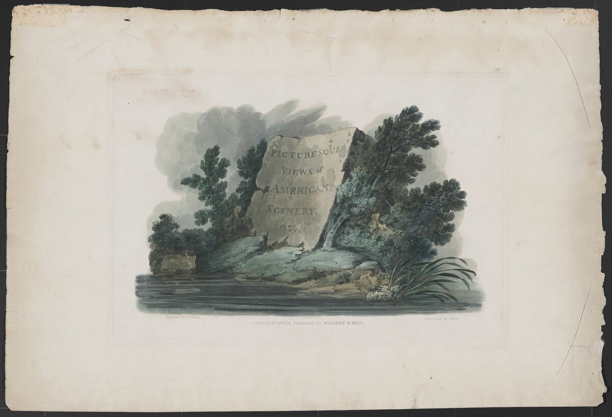 Title Page for the series "Picturesque Views of American Scenery" by John Hill after Joshua Shaw