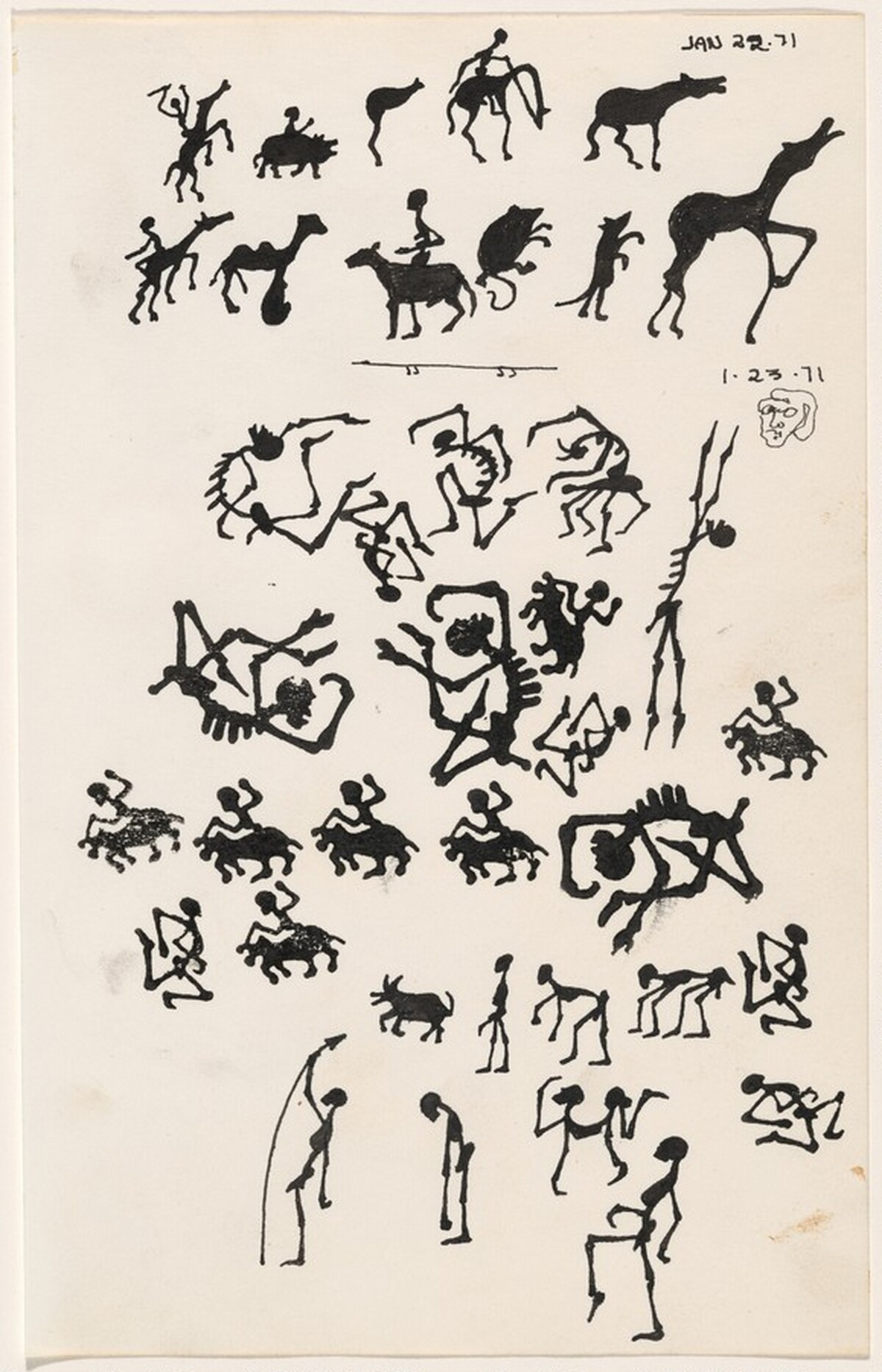 Untitled Jan 22, 71 [study for "tattoo" book] by James McCracken Jr.