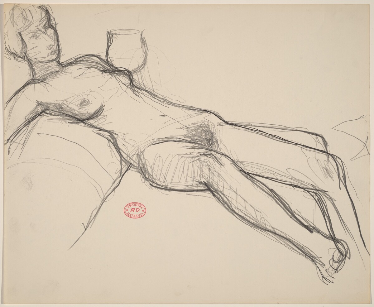 Untitled [female nude reclining on sofa] by Richard Diebenkorn