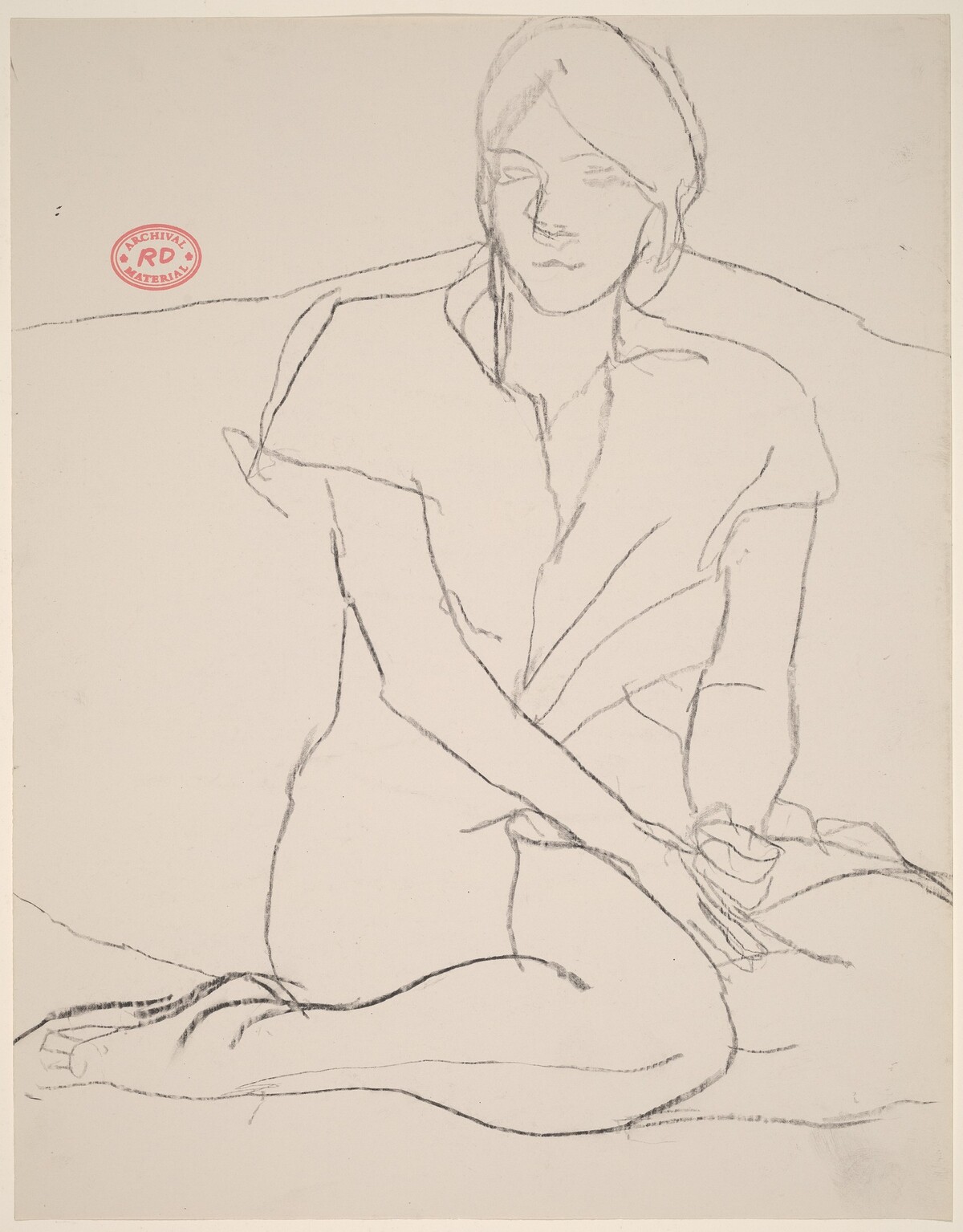 Untitled [woman seated with her legs tucked under her] by Richard Diebenkorn