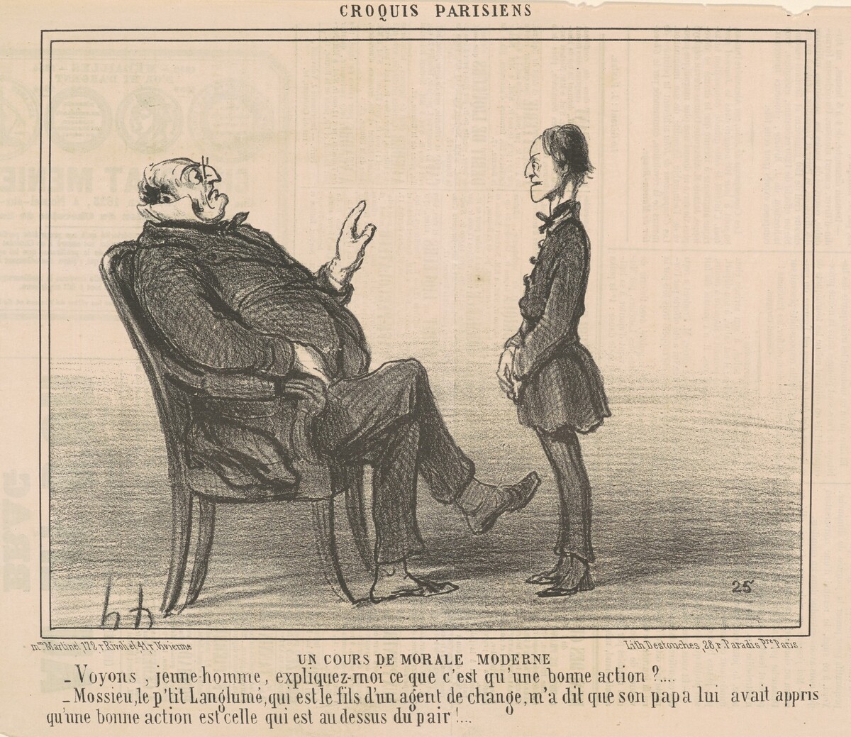 Un cours de morale moderne by Honoré Daumier