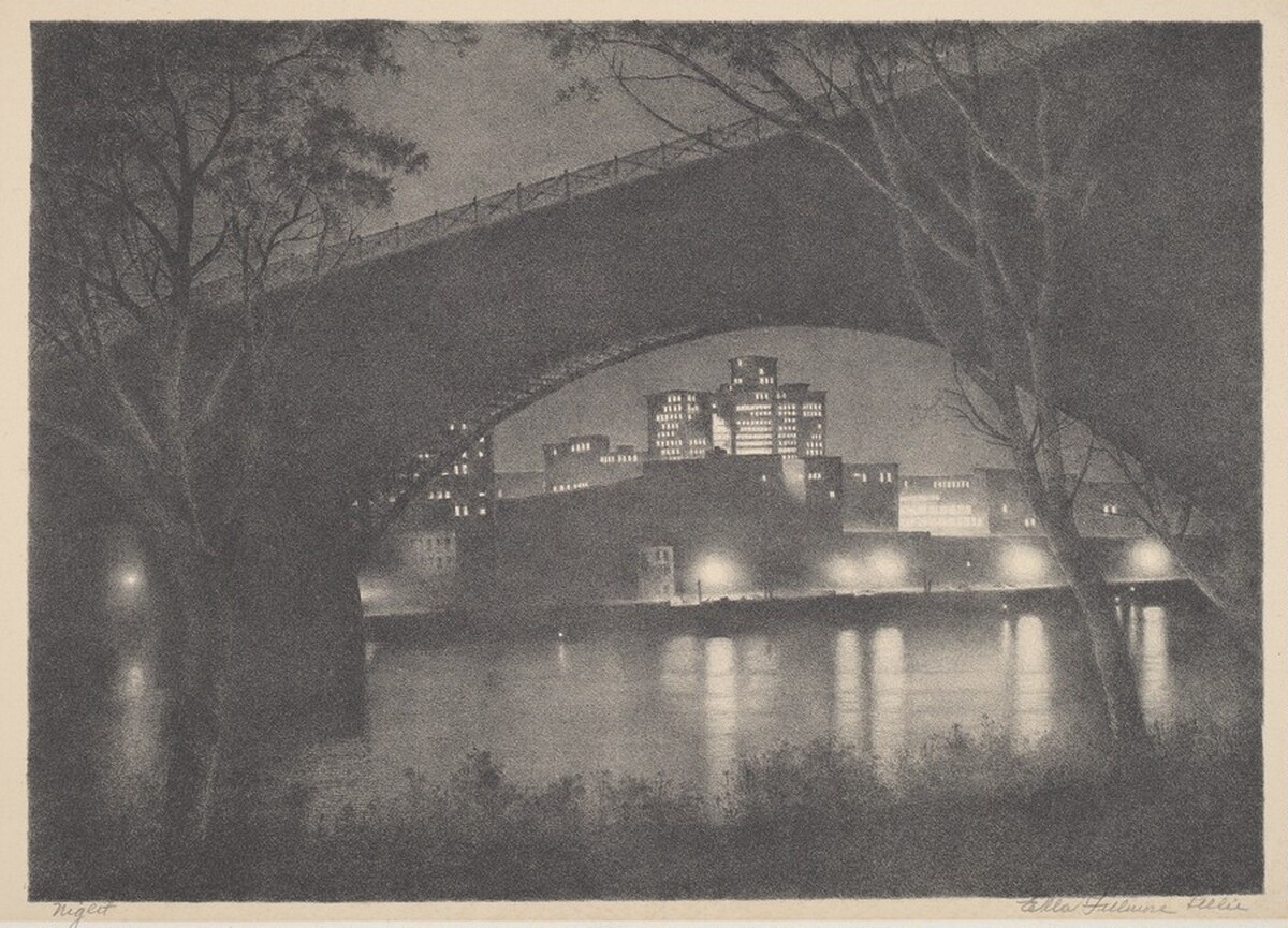 Night (Eads Bridge, St. Louis, Missouri) by Ella Fillmore Lillie
