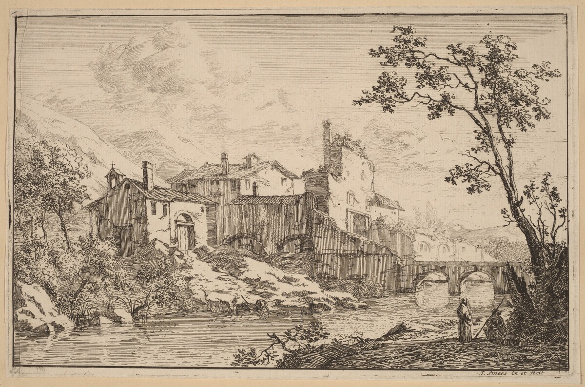 Houses at the Side of a River by Jan Smees