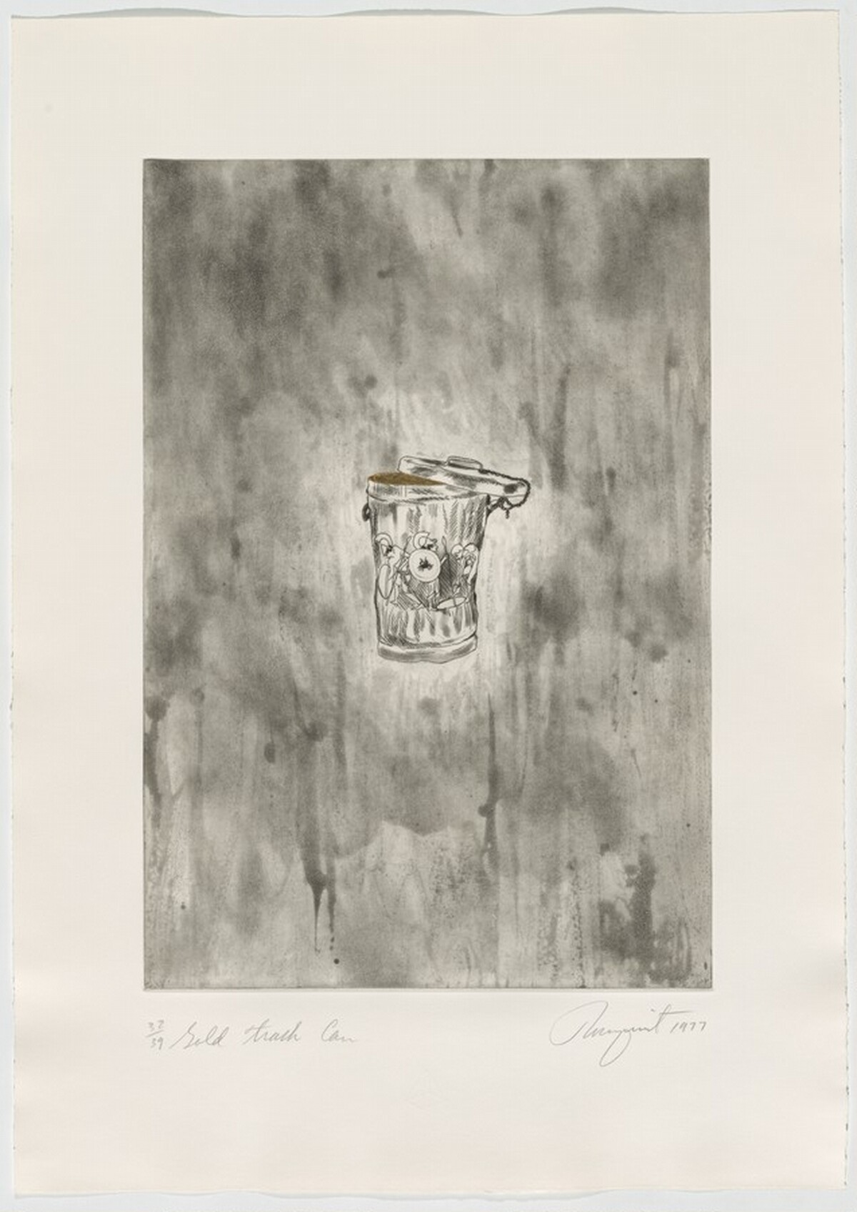 Gold Trash Can by James Rosenquist
