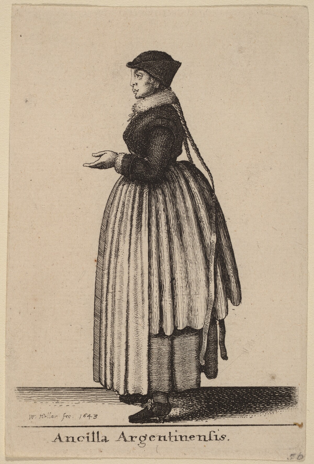Ancilla Argentinensis by Wenceslaus Hollar