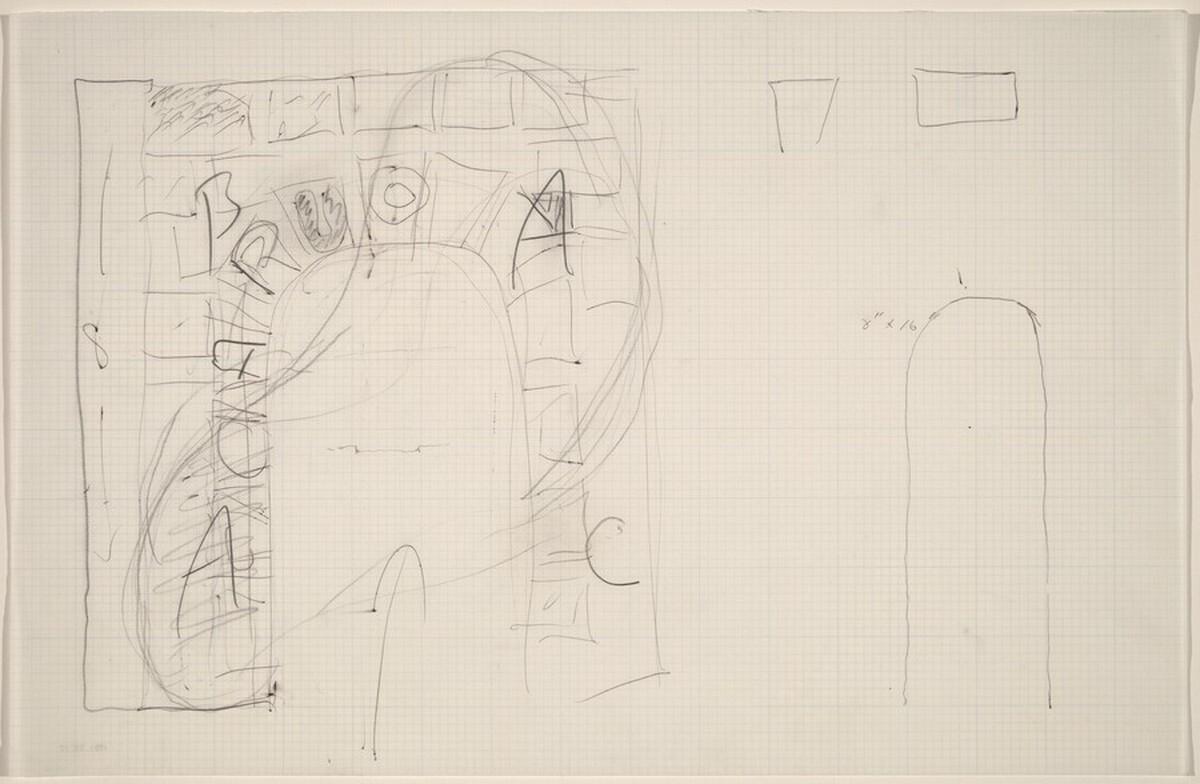 Sketch for "Building - Blocks for a Doorway" by Vito Acconci