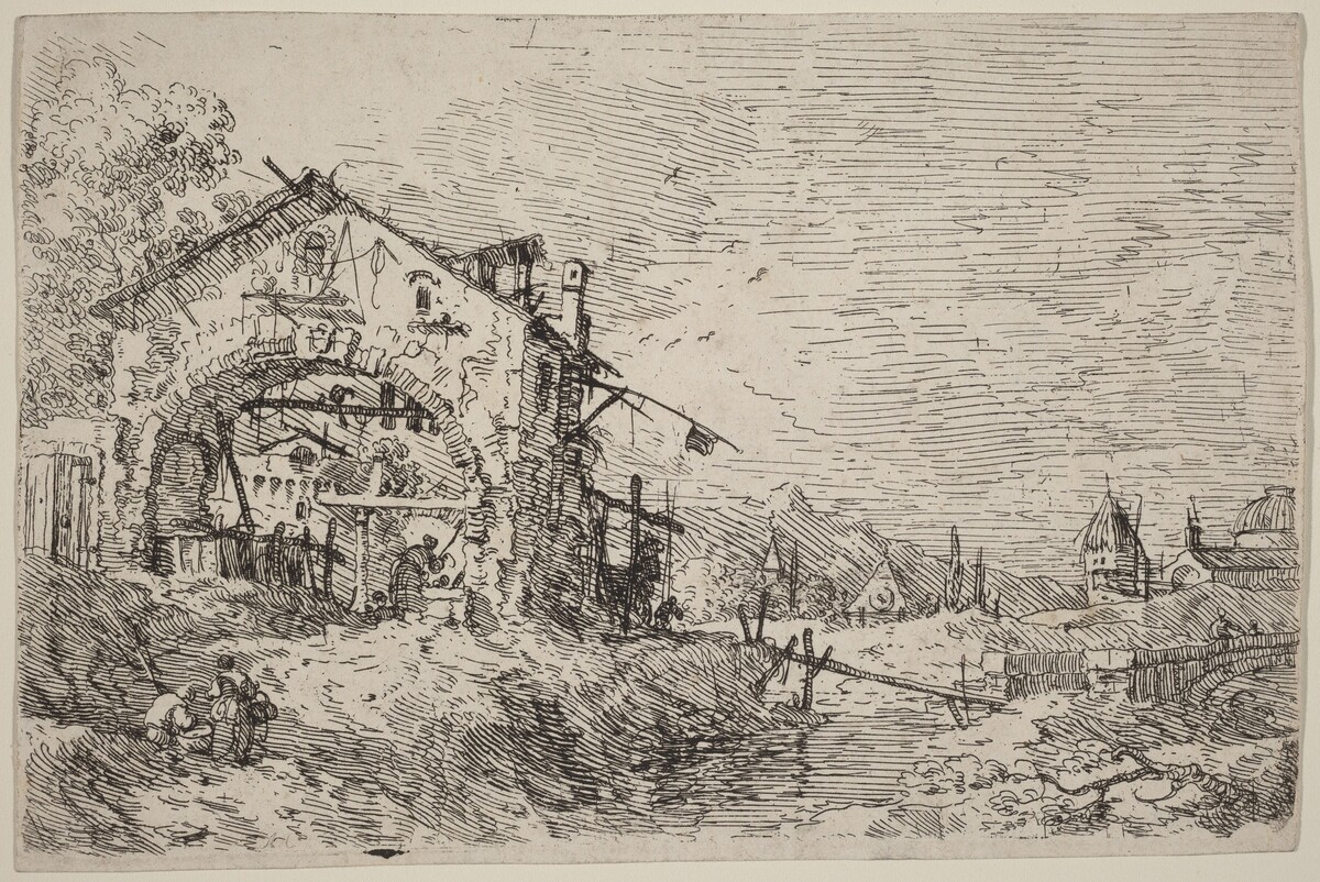 Landscape with a Woman at a Well by Canaletto
