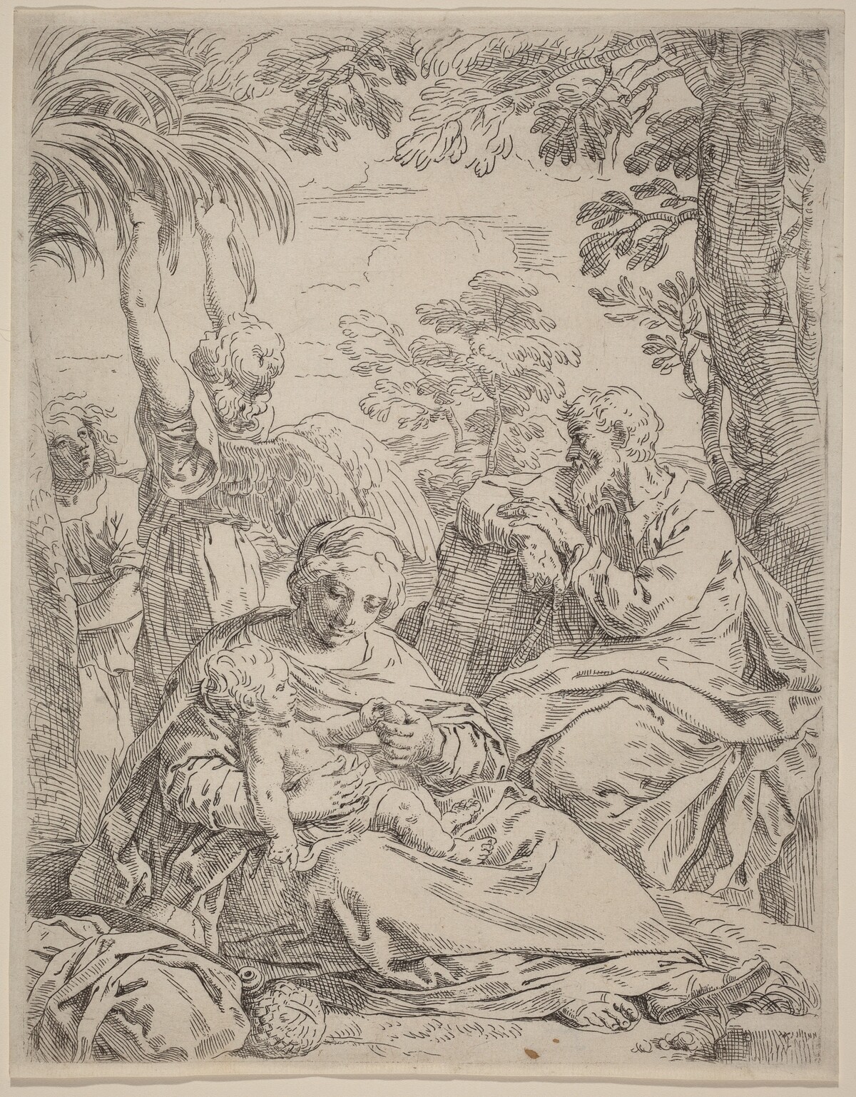The Rest on the Flight into Egypt by Simone Cantarini