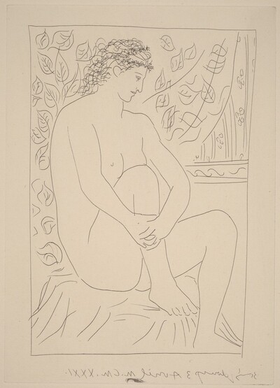 Nude Seated before a Curtain (Femme nue assise devant un rideau)