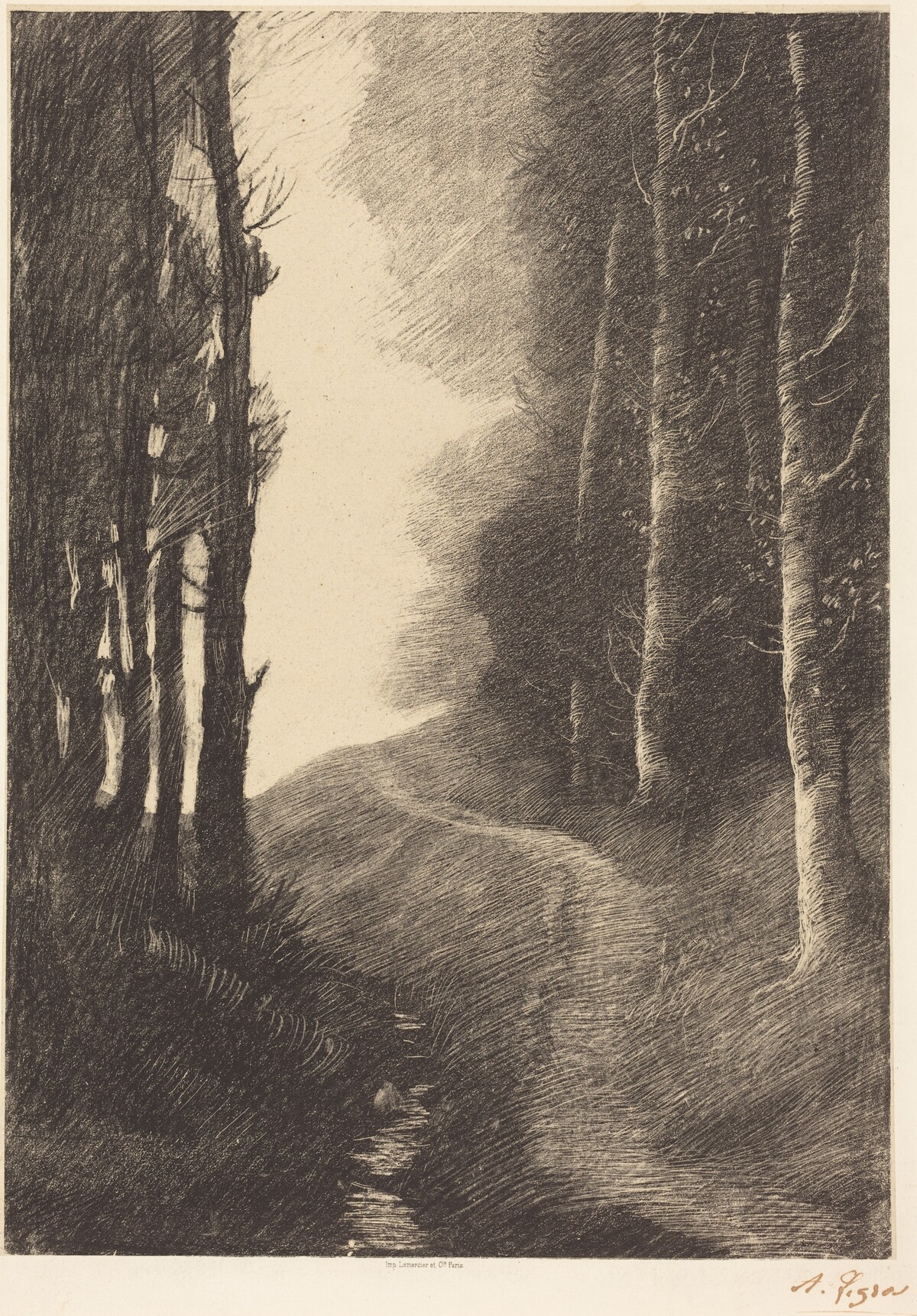 Landscape with Birch Trees (Le paysage aux bouleaux) by Alphonse Legros