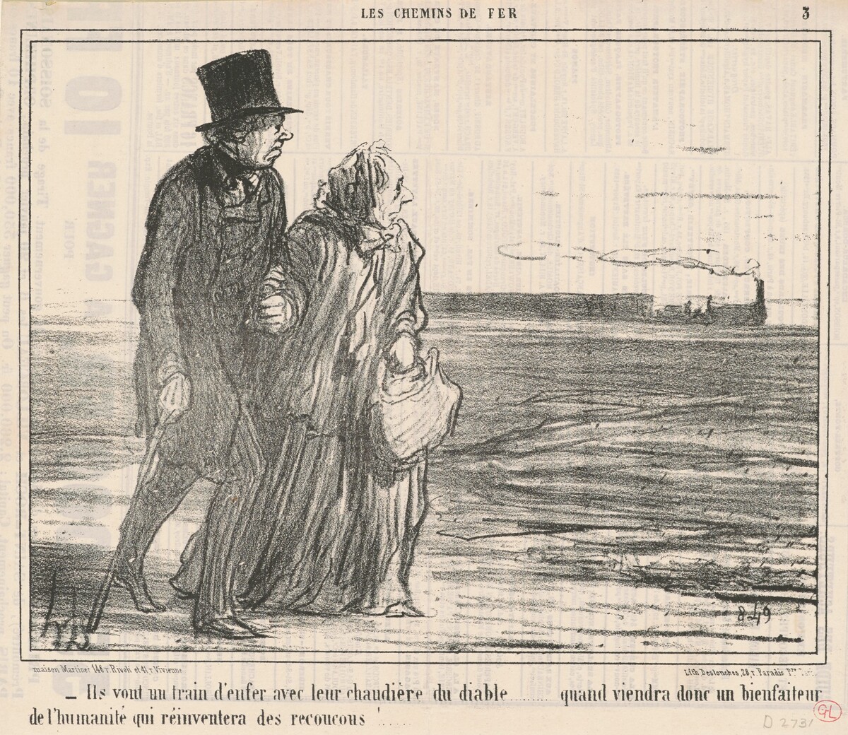 Ils vont un train d'enfer ... by Honoré Daumier