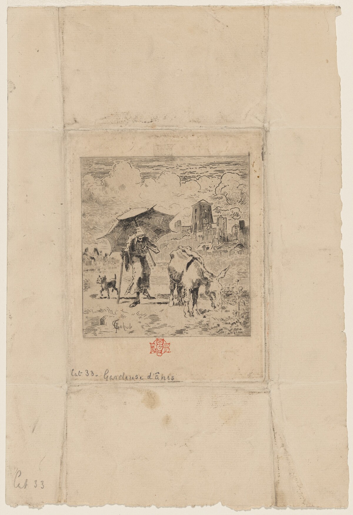Gardeuse d'Anes Merchant (The Donkey Herder) by Félix-Hilaire Buhot