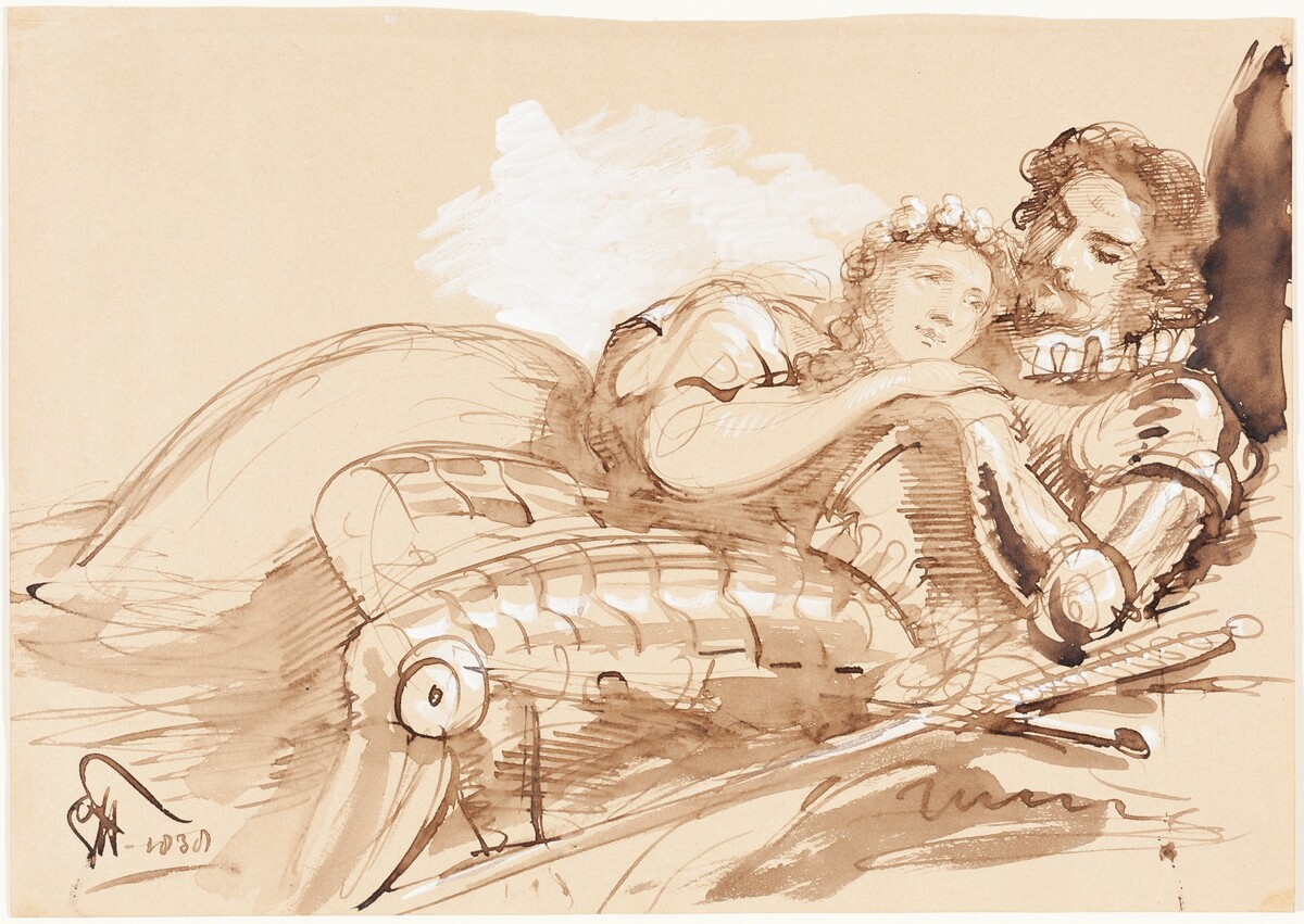 A Maiden Embraced by a Knight in Armor by Sir George Hayter